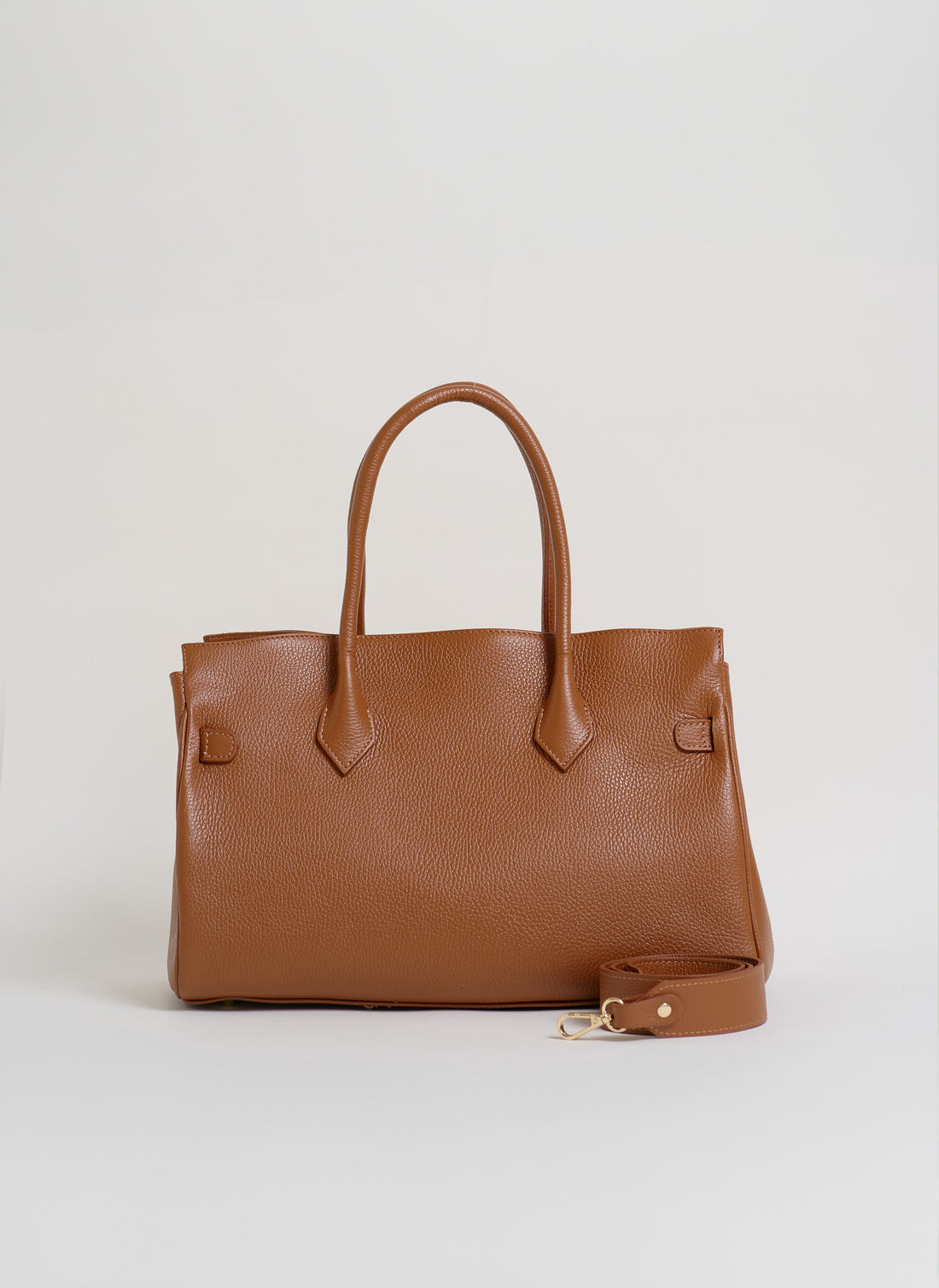 Borsa Burry in pelle Togo Cuoio