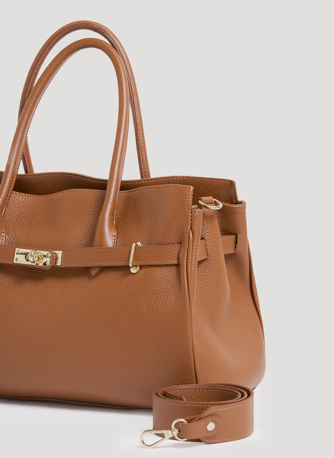 Borsa Burry in pelle Togo Cuoio