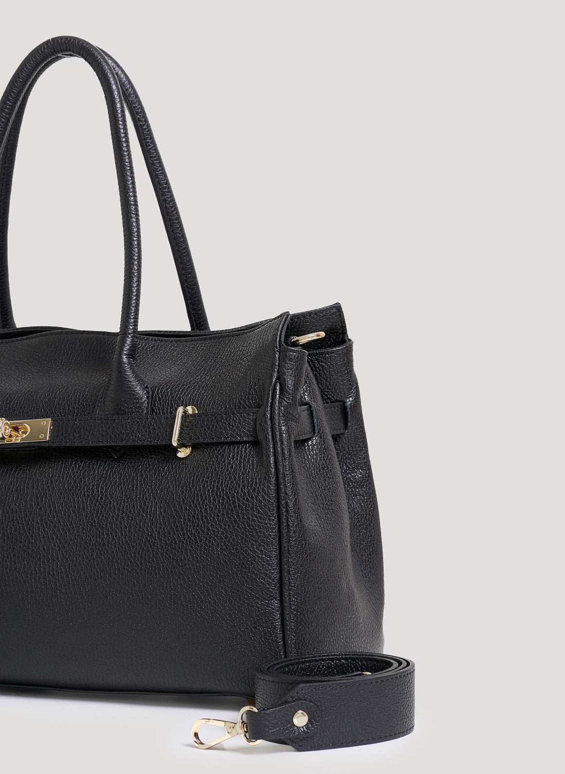 Borsa Burry in pelle Togo Nera