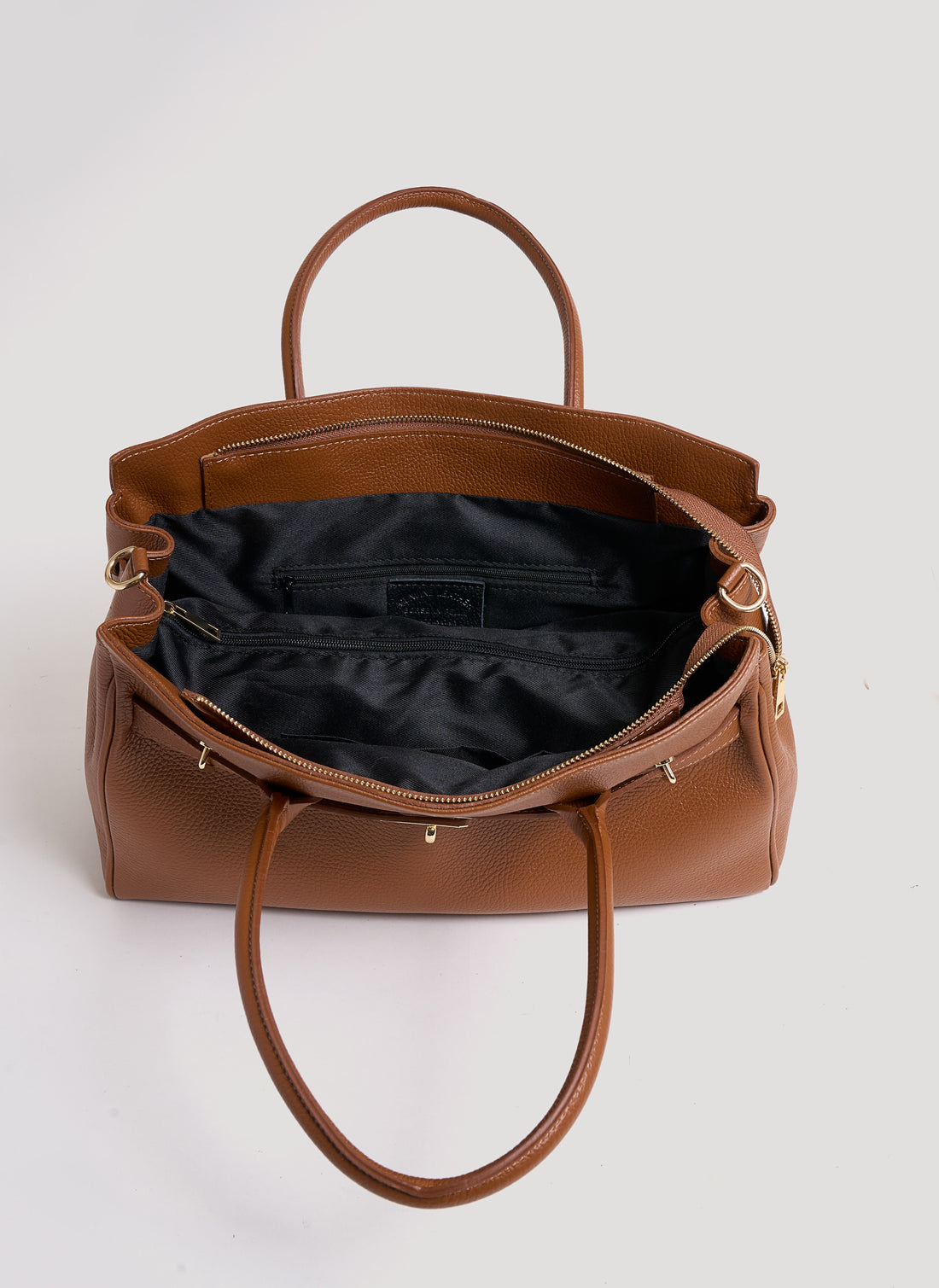 Borsa Burry in pelle Togo Cuoio