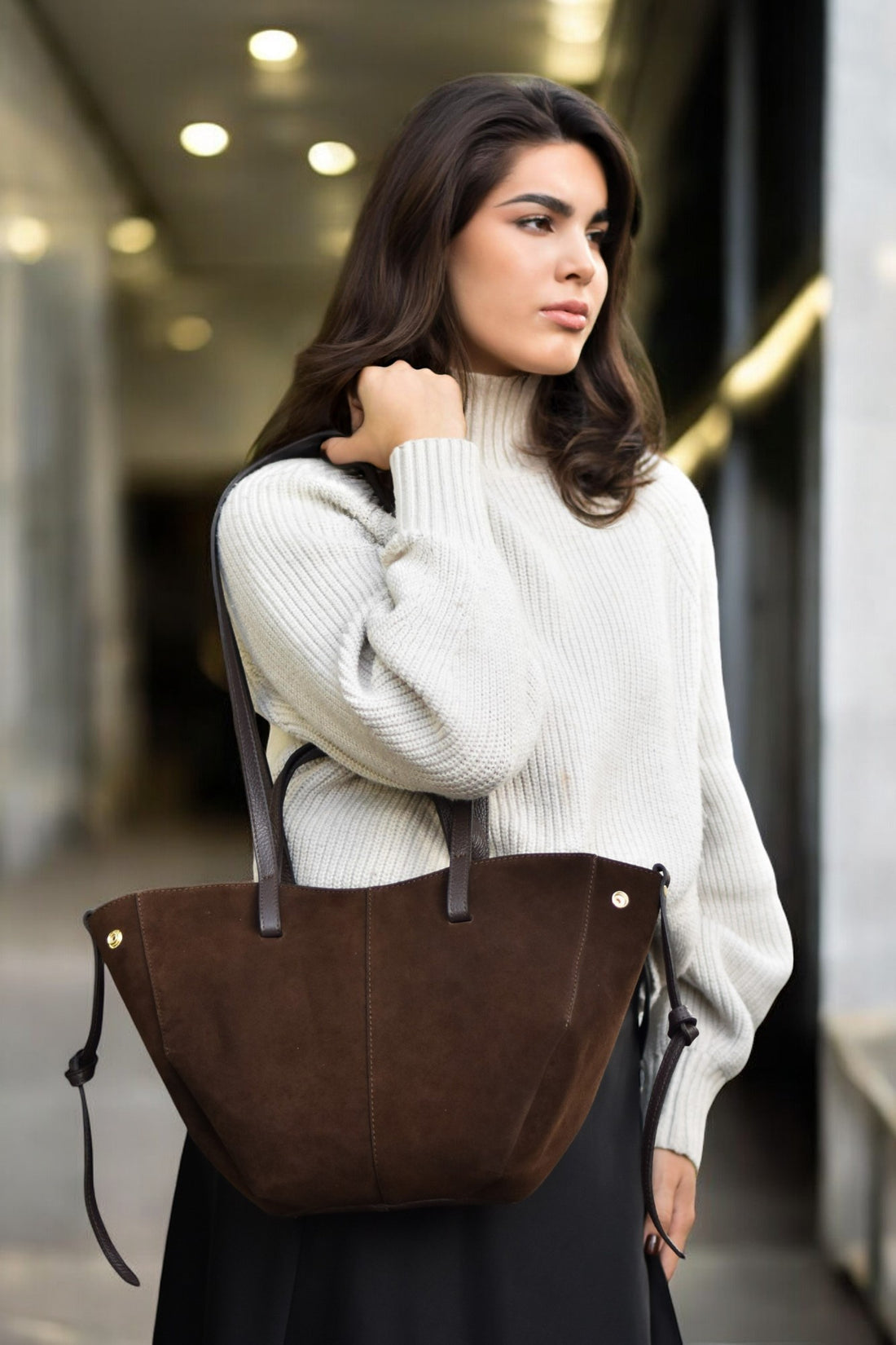 Borsa Charlotte in Camoscio Testa di Moro