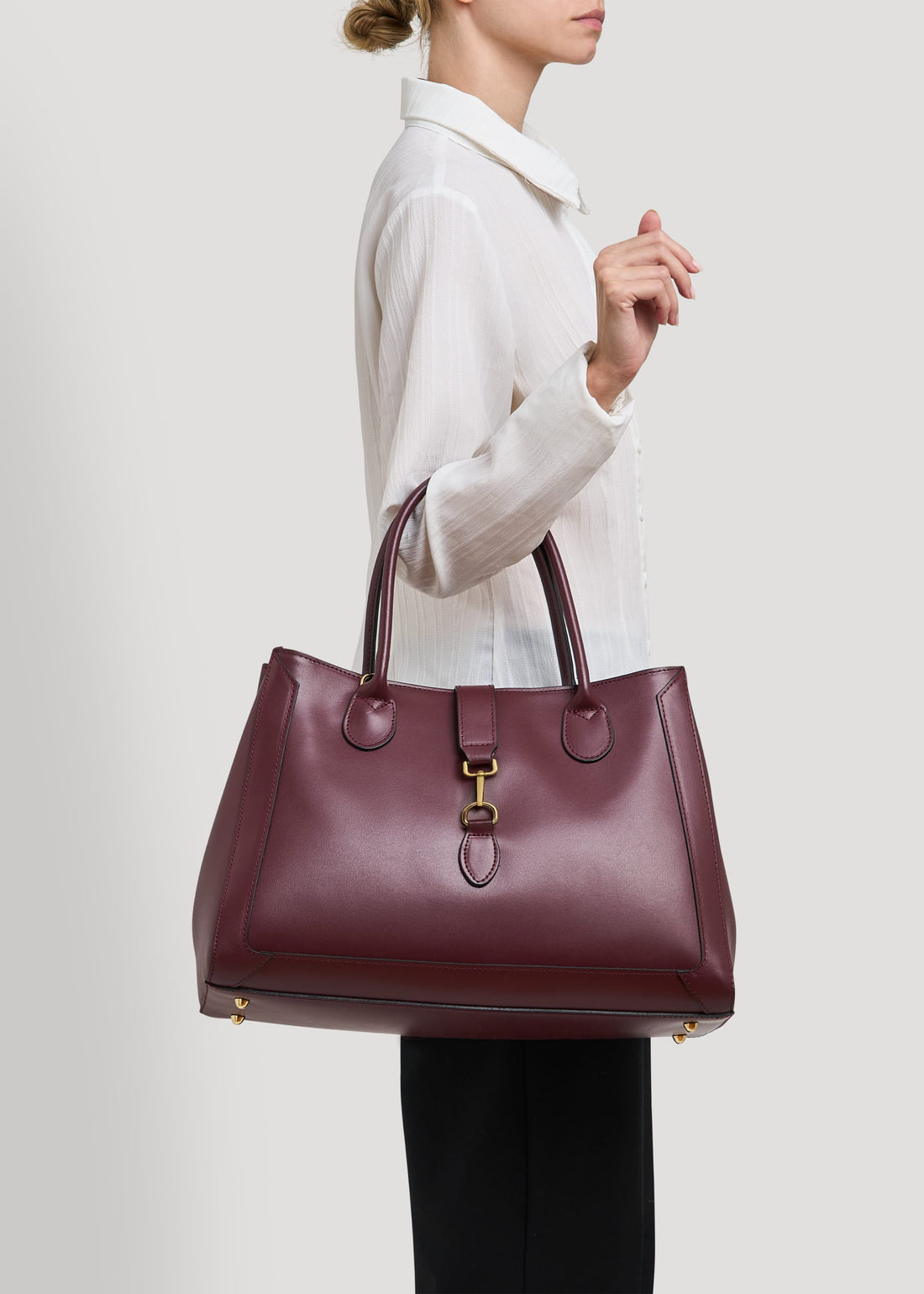 Borsa Chloe in pelle spazzolata Borgogna - Voemièn