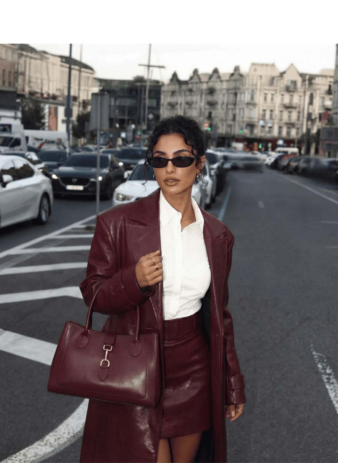 Borsa Chloe micro in pelle spazzolata Borgogna - Voemièn