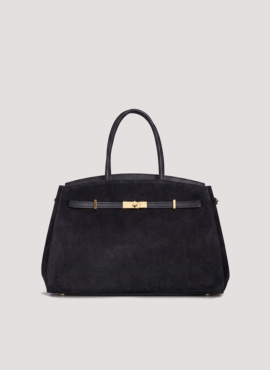 Borsa Driade in Camoscio e Pelle Nera