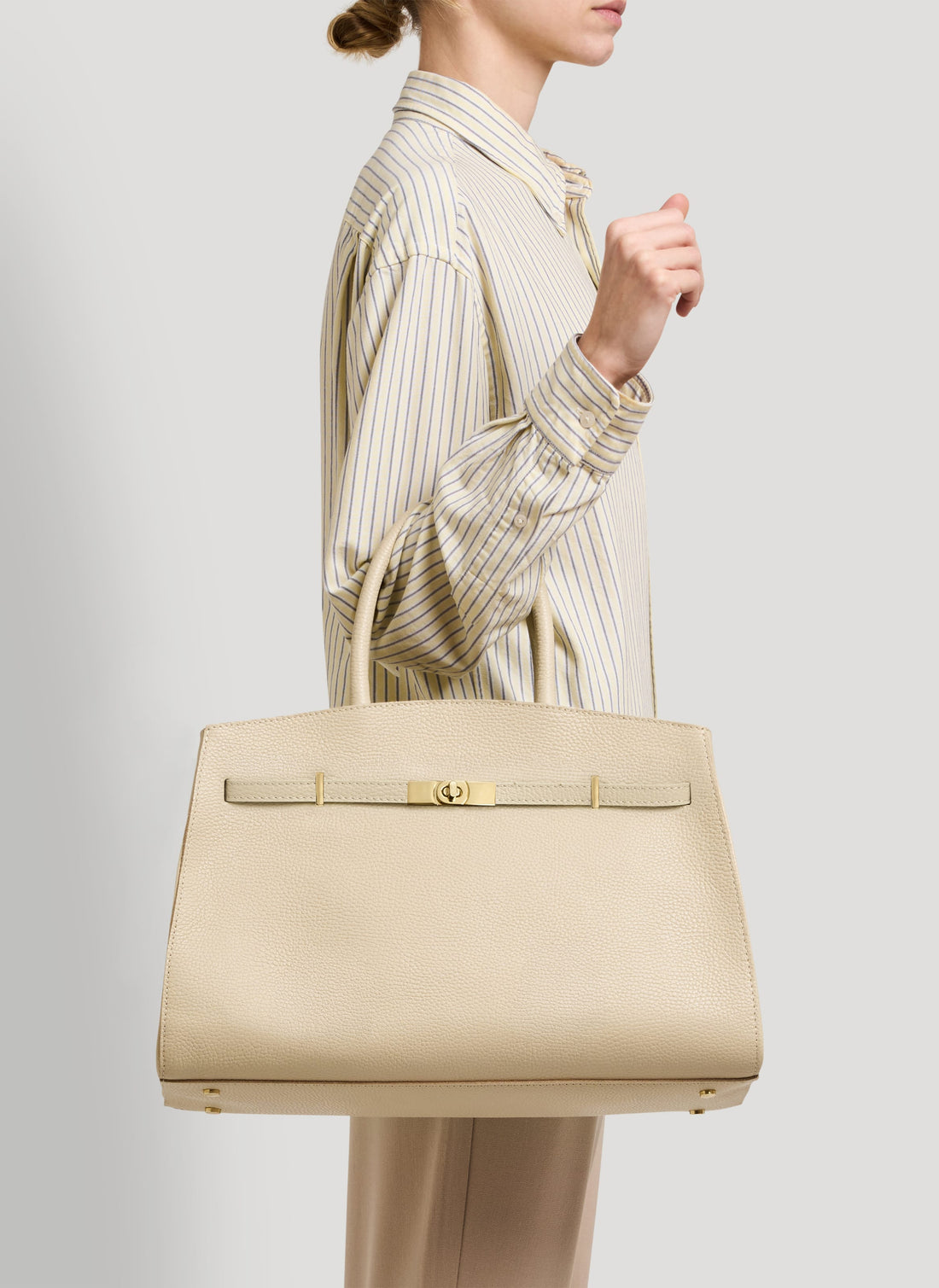 Borsa Driade in Pelle Dollaro Beige - Voemièn
