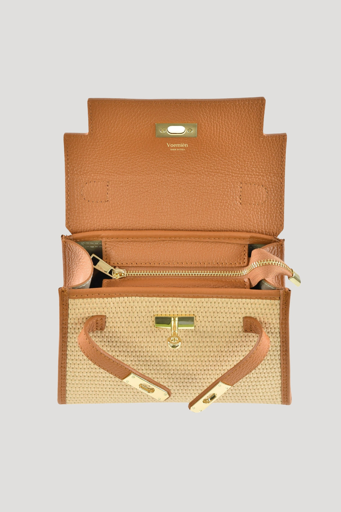 Borsa Freydis in pelle Dollaro e Rafia Cuoio
