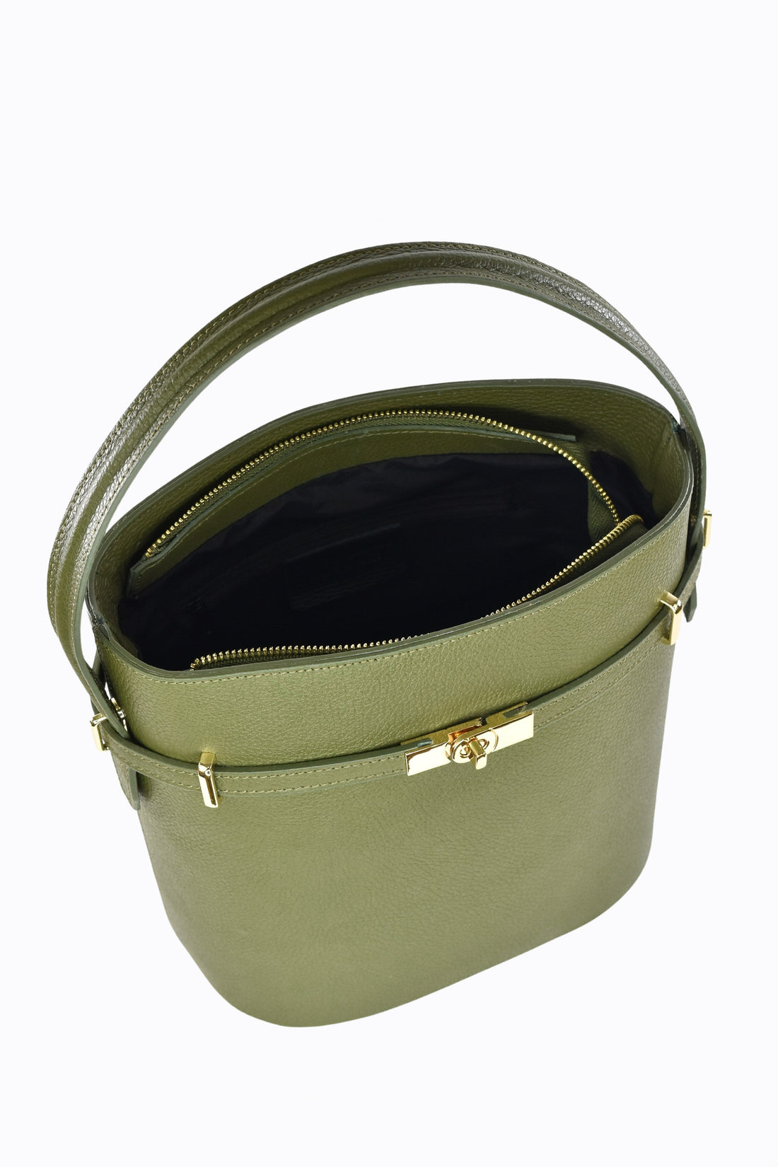 Borsa Louise in pelle Dollaro Verde Militare