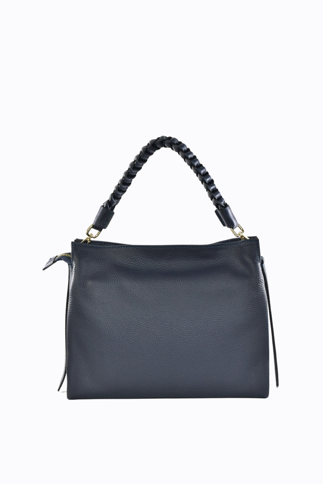 Borsa Braid in pelle Dollaro Blu Navy