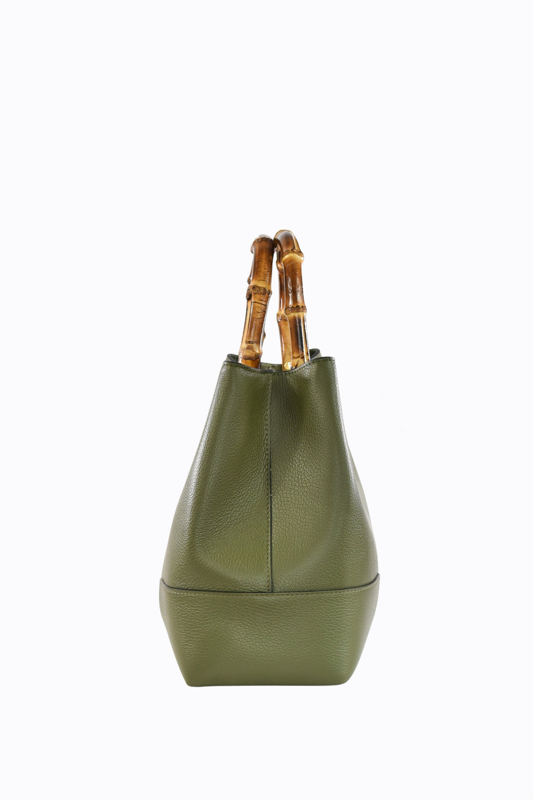 Bamboo Babe bag in Olive Green Dollar leather