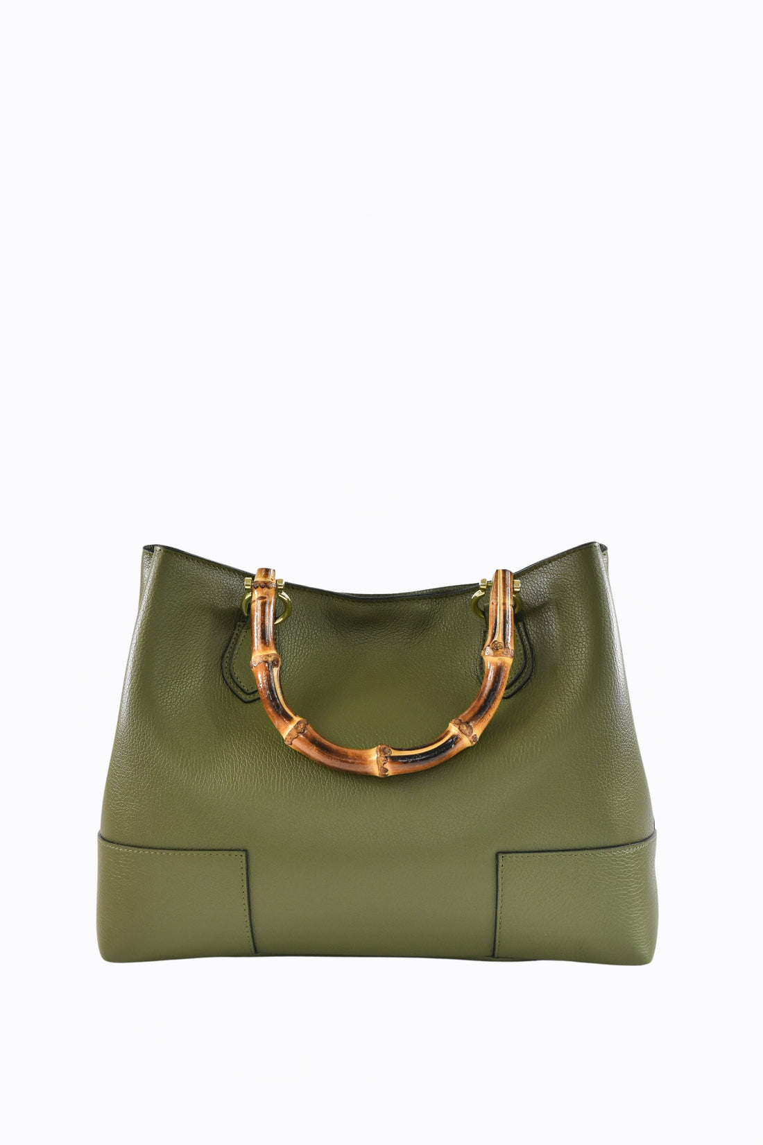 Bamboo Babe bag in Olive Green Dollar leather