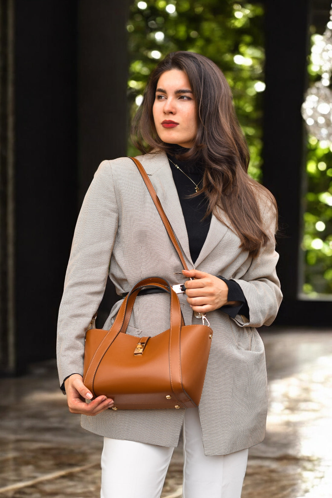 Sac Braid en cuir Dollar Fuchsia