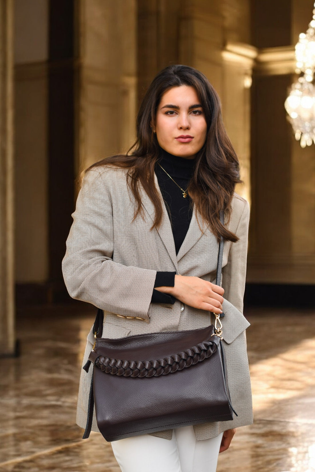 Braid bag in Orange Dollar leather