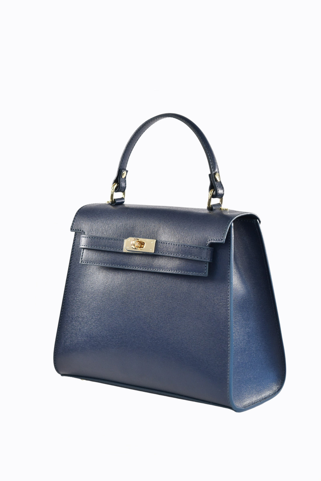 Borsa Zaira in Vera pelle Saffiano Blu Navy