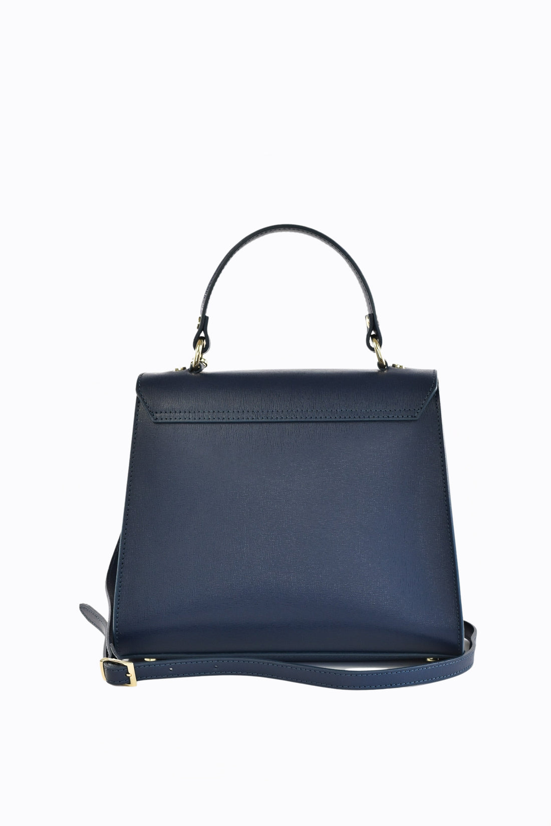 Borsa Zaira in Vera pelle Saffiano Blu Navy