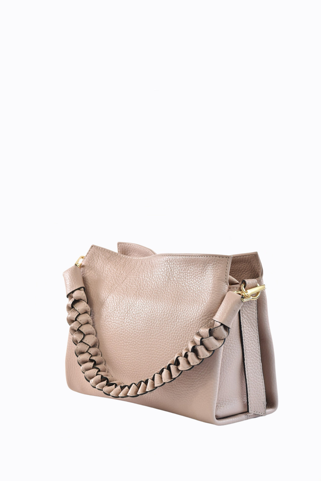 Borsa Braid Micro in pelle Dollaro Cipria