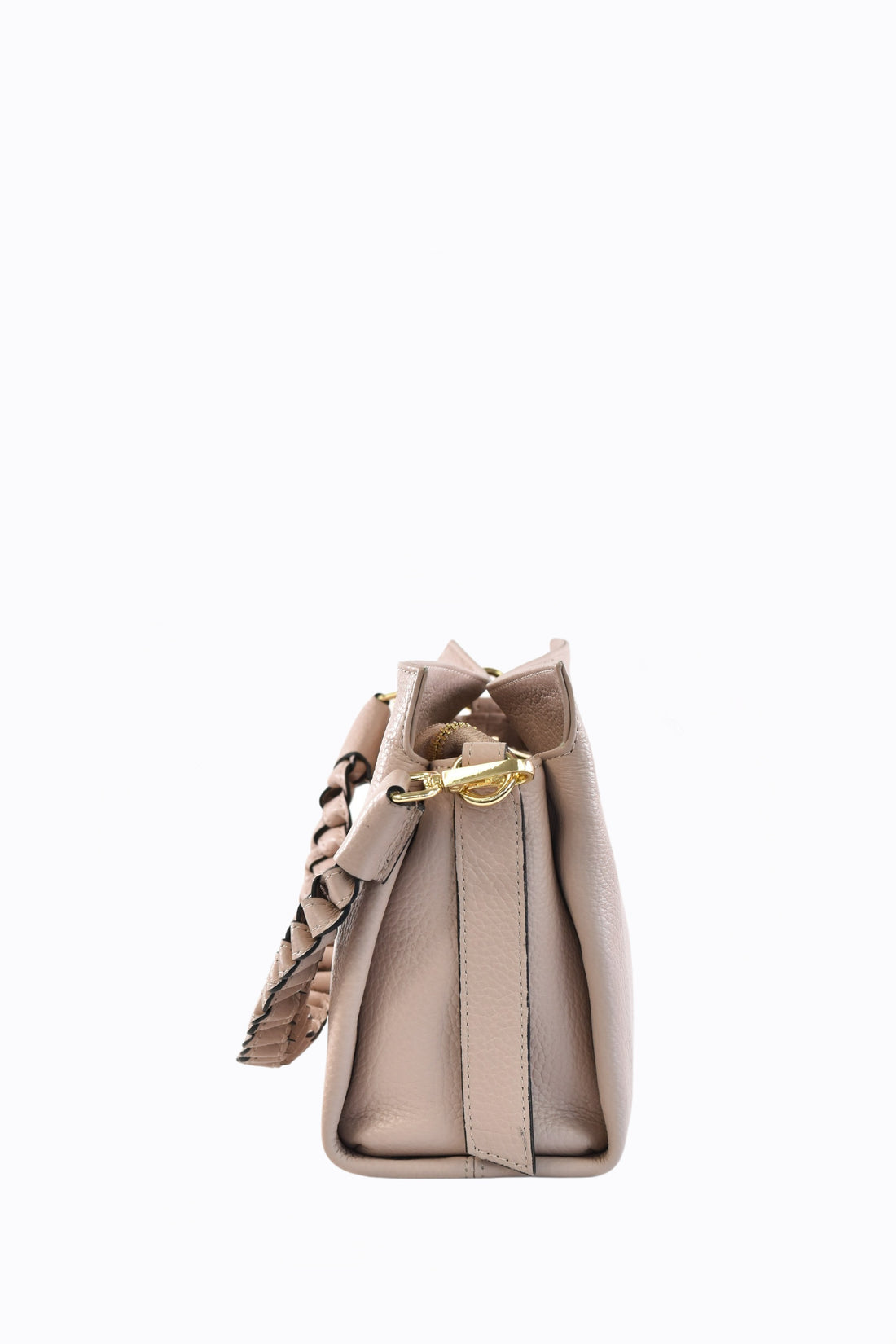 Braid Micro bag in Beige Dollaro leather