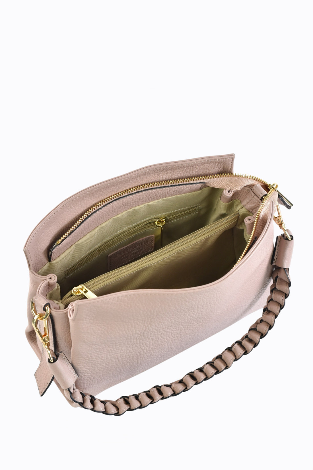 Braid Micro bag in Beige Dollaro leather