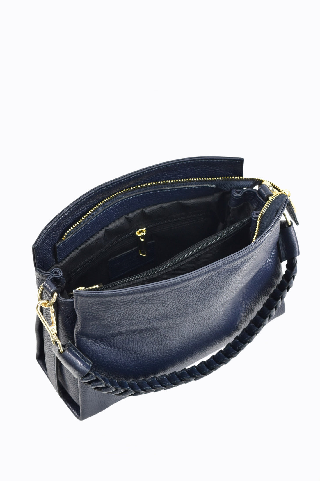 Borsa Braid Micro in pelle Dollaro Blu Navy