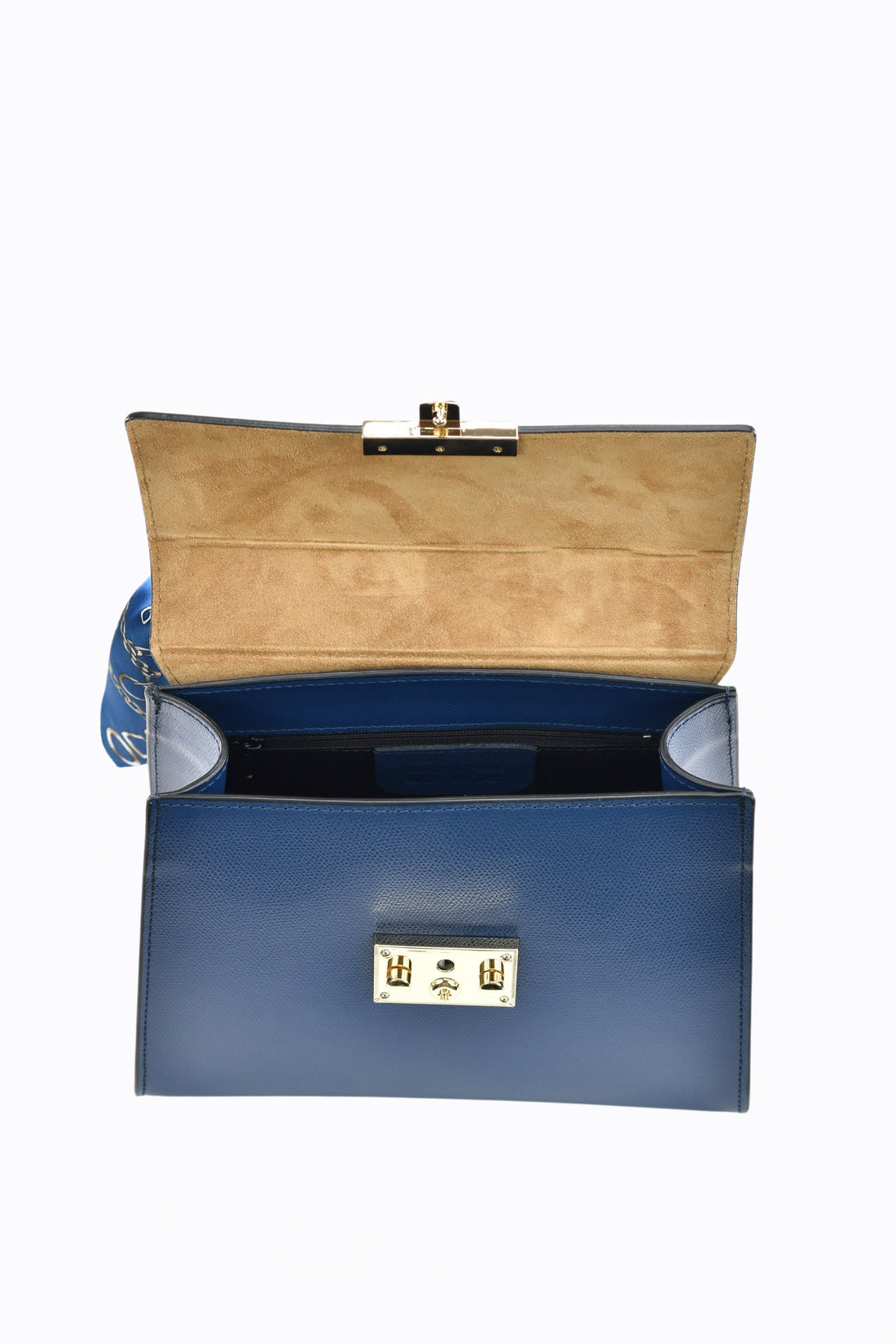 Borsa Marigold in pelle Saffiano Blu Navy