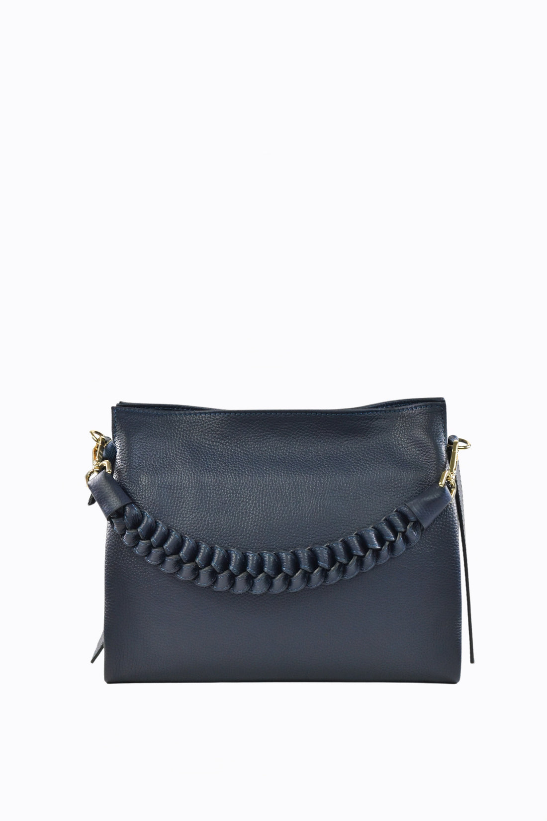 Borsa Braid in pelle Dollaro Blu Navy