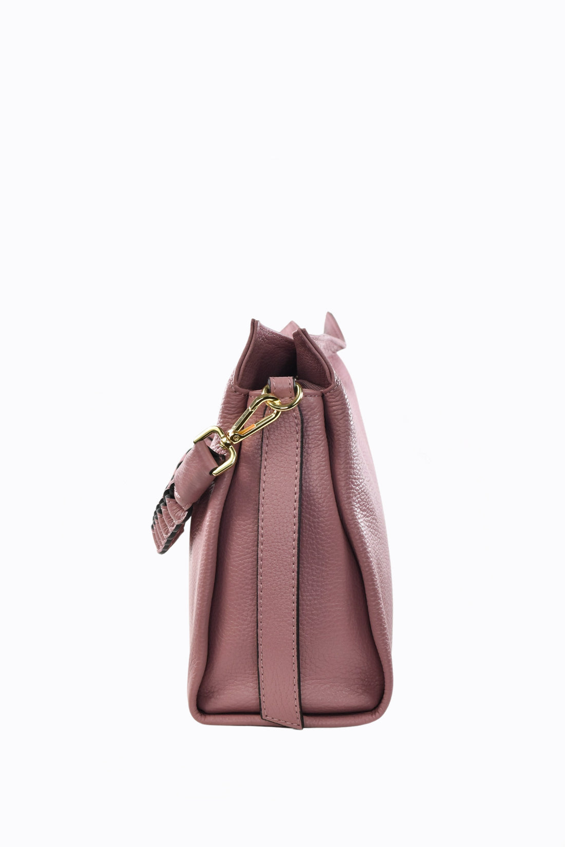 Borsa Braid in pelle Dollaro Rosa Antico