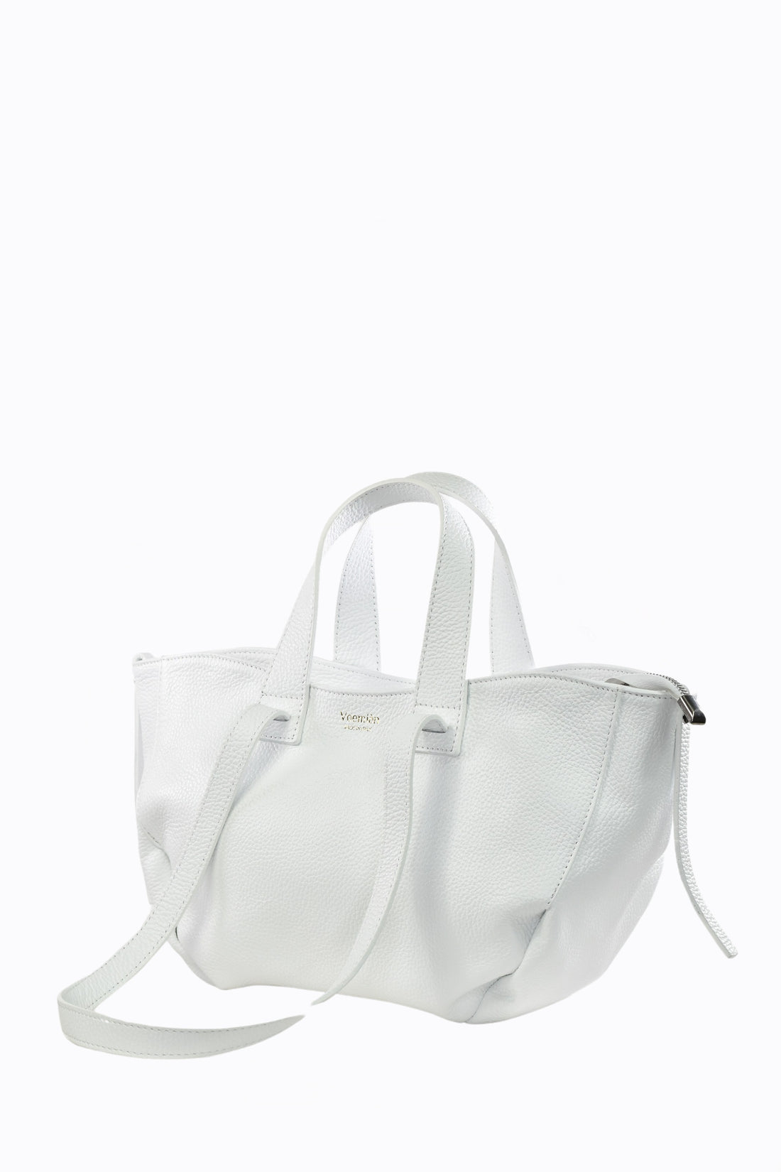 Naira bag in genuine white dollar leather