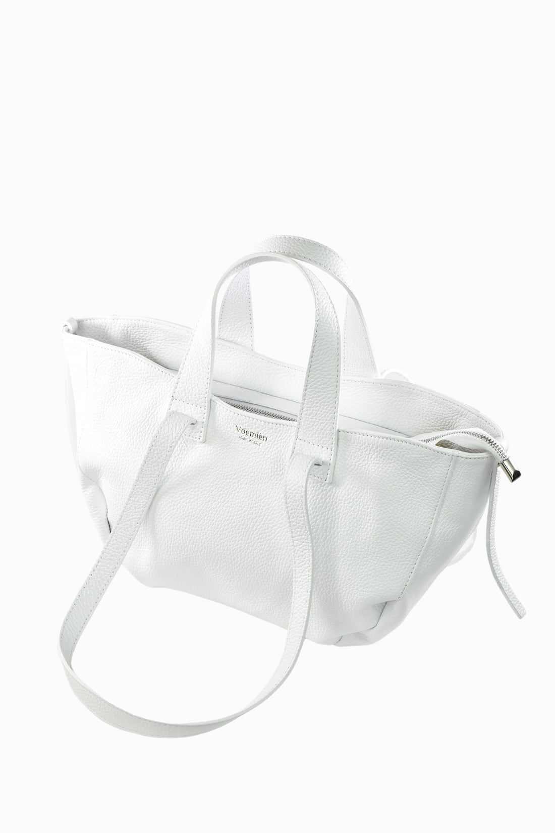 Naira bag in genuine white dollar leather