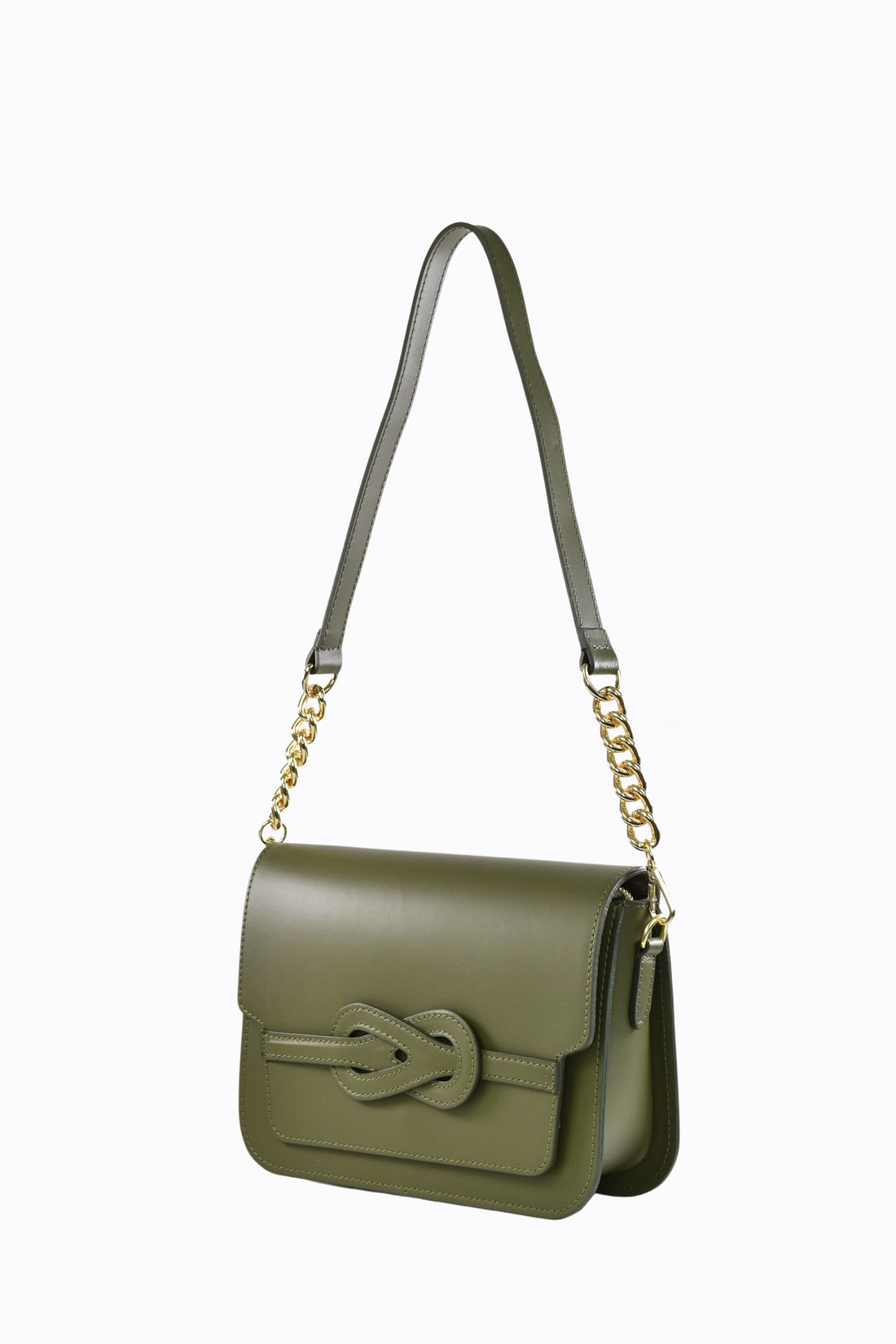 Borsa Josephine in pelle Spazzolata Verde Militare