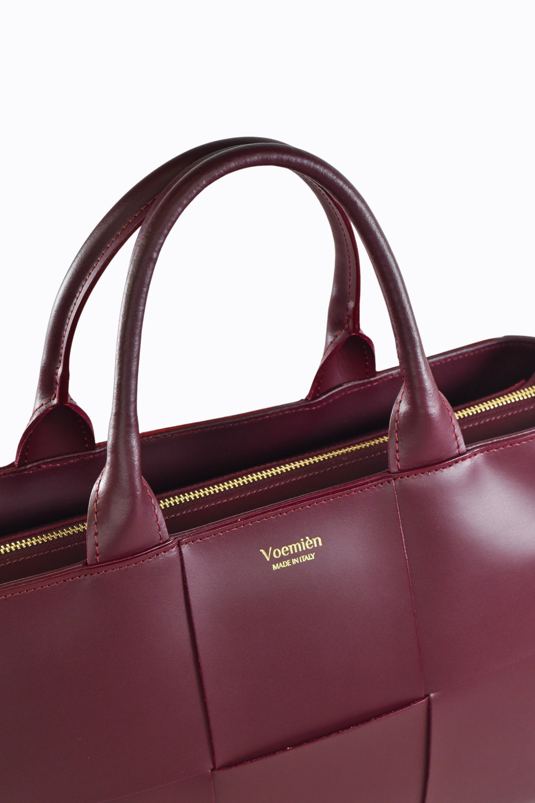 Borsa Lauren in pelle Spazzolata Borgogna