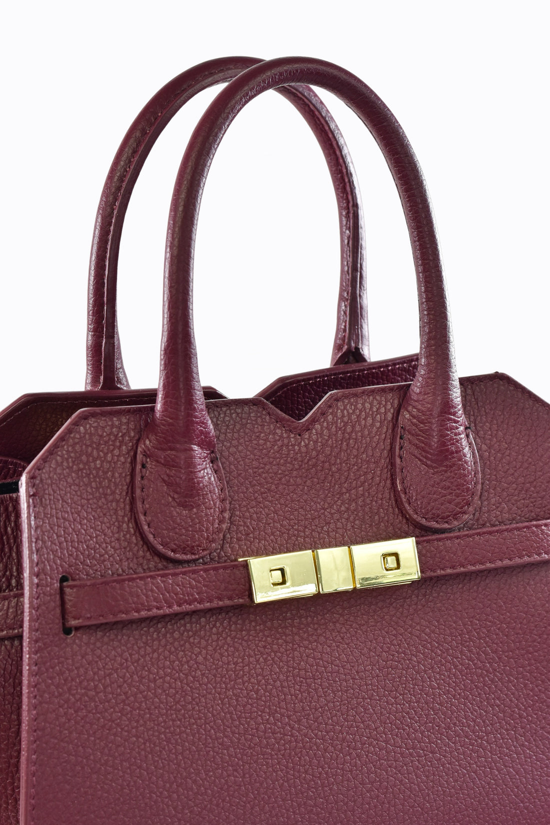 Borsa Meredith in pelle Togo Borgogna