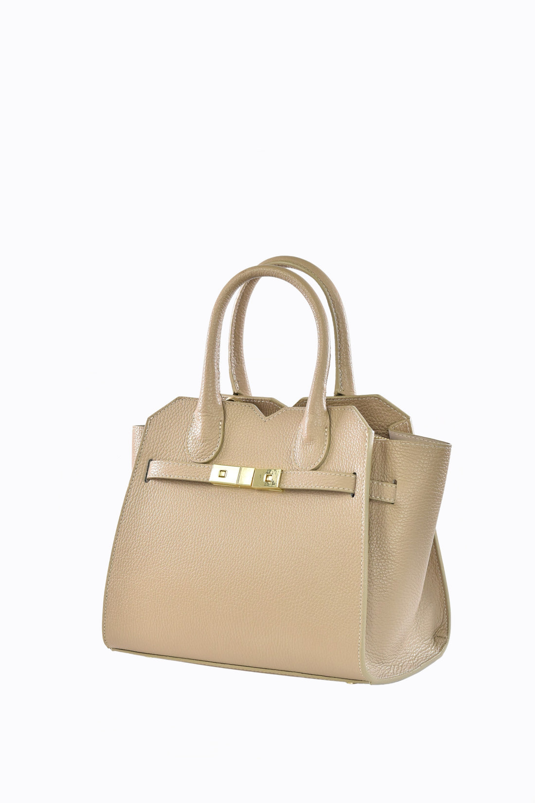 Borsa Meredith in pelle Togo Taupe chiaro