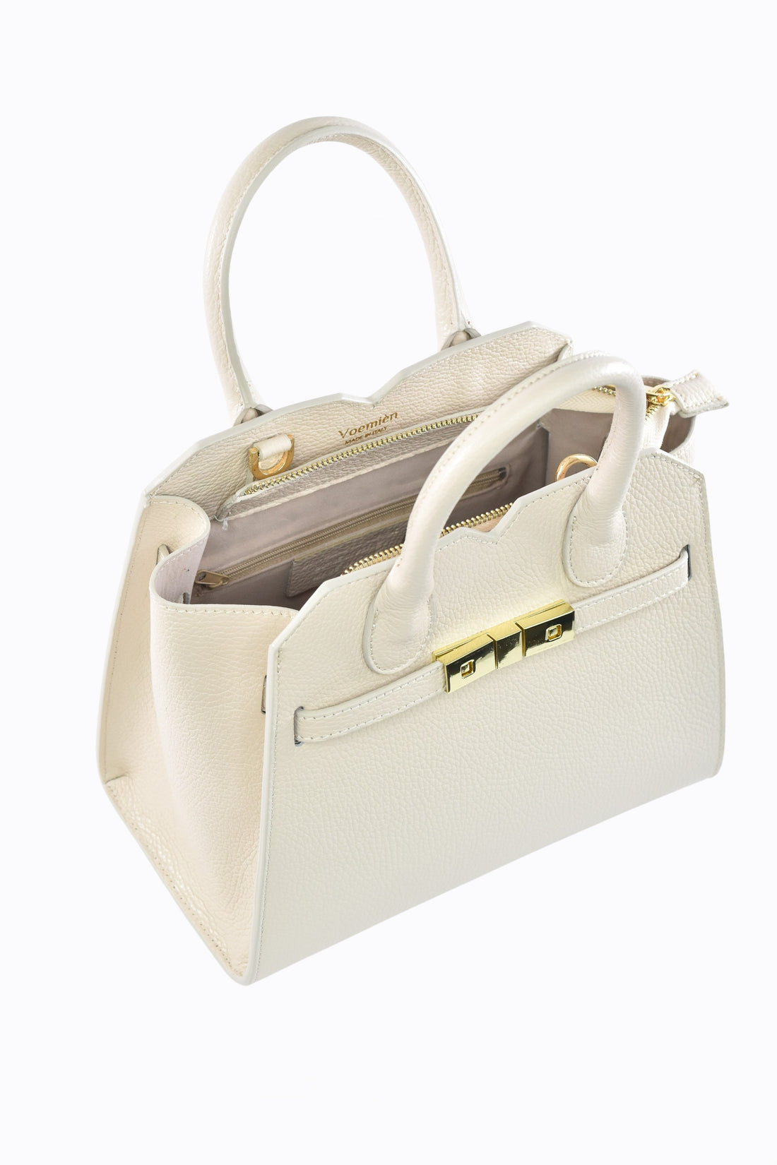 Borsa Meredith in pelle Togo Beige