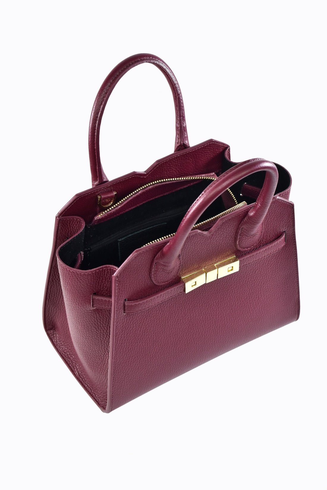 Borsa Meredith in pelle Togo Borgogna