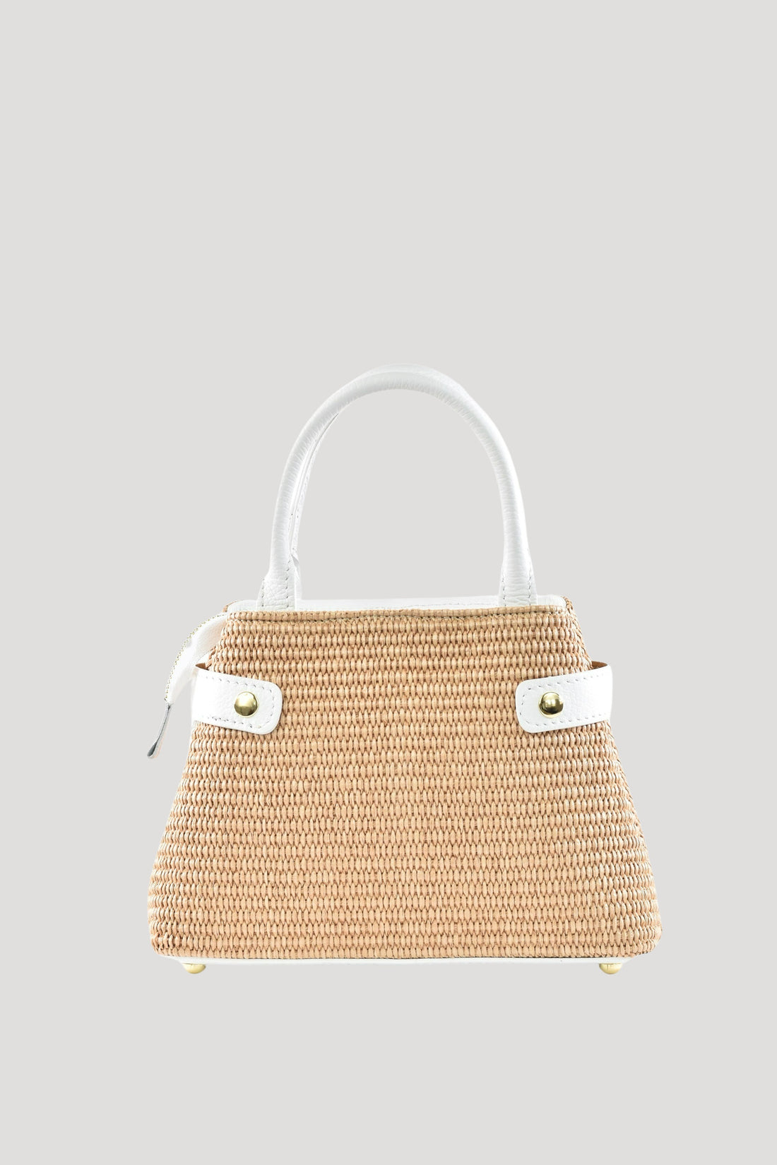 Borsa Elysia in pelle e rafia Bianco