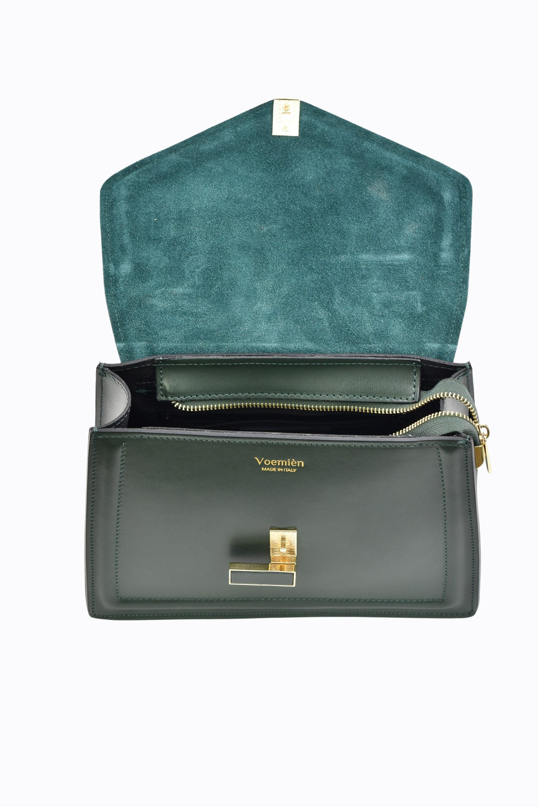 Borsa Adelaide in pelle Saffiano Verde Bosco