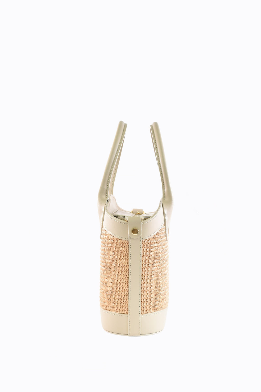 Borsa Marise in pelle Spazzolata e rafia Beige
