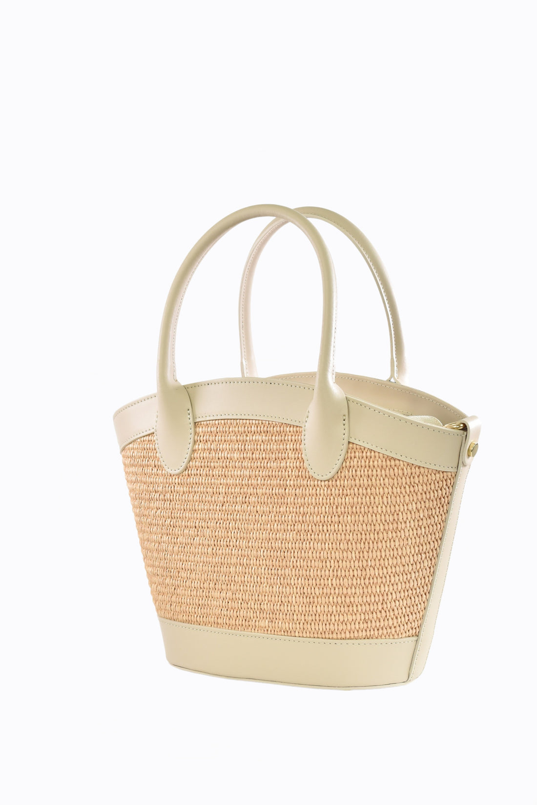 Borsa Marise in pelle Spazzolata e rafia Beige