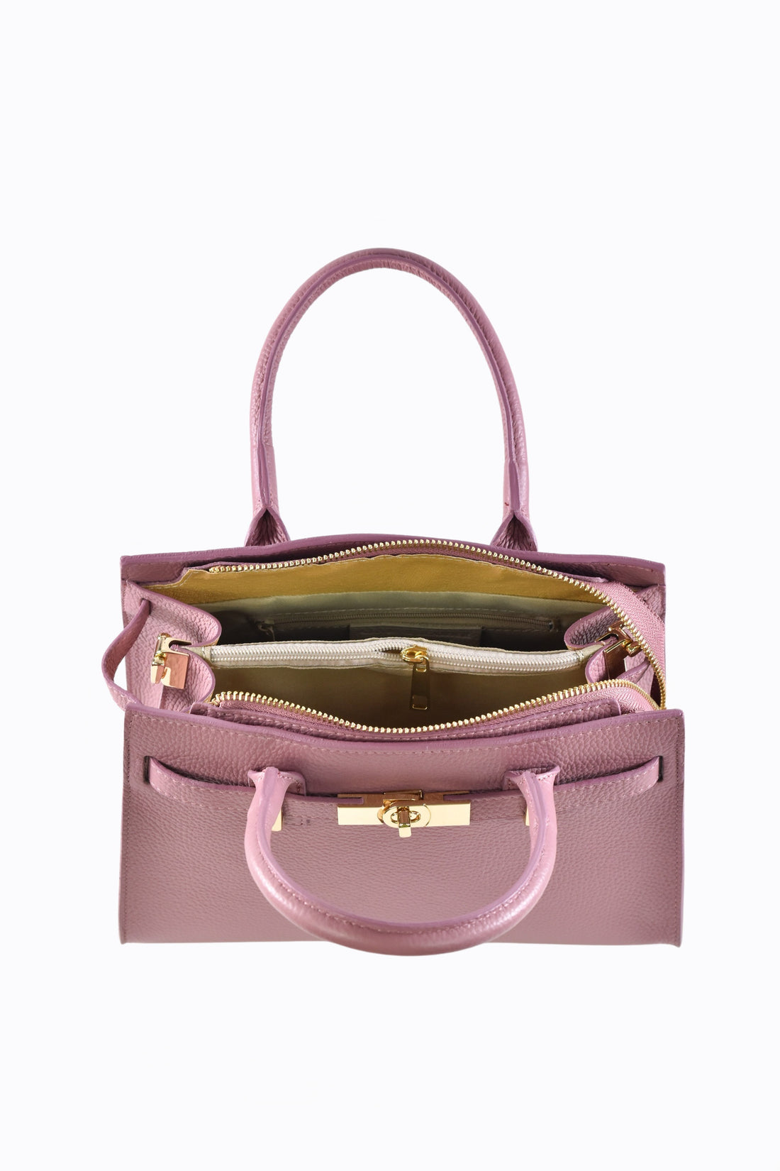 Borsa Grace in pelle Togo Rosa Antico