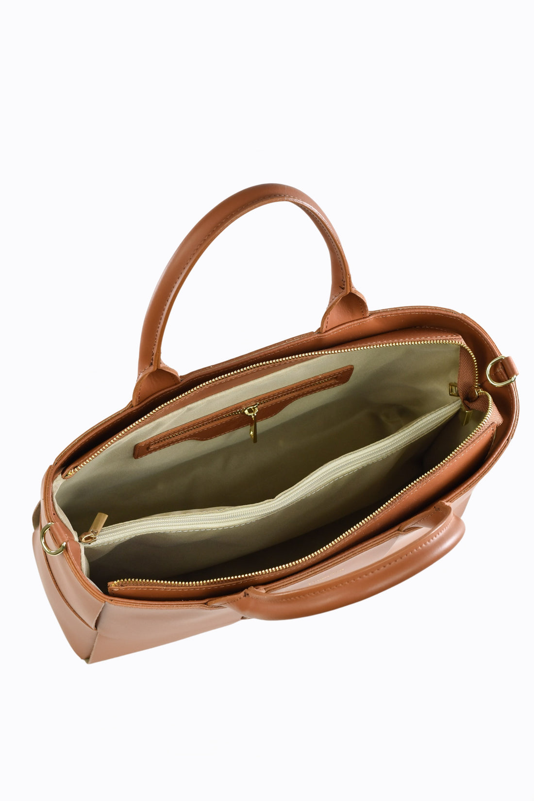 Borsa Lauren in pelle Spazzolata Cuoio