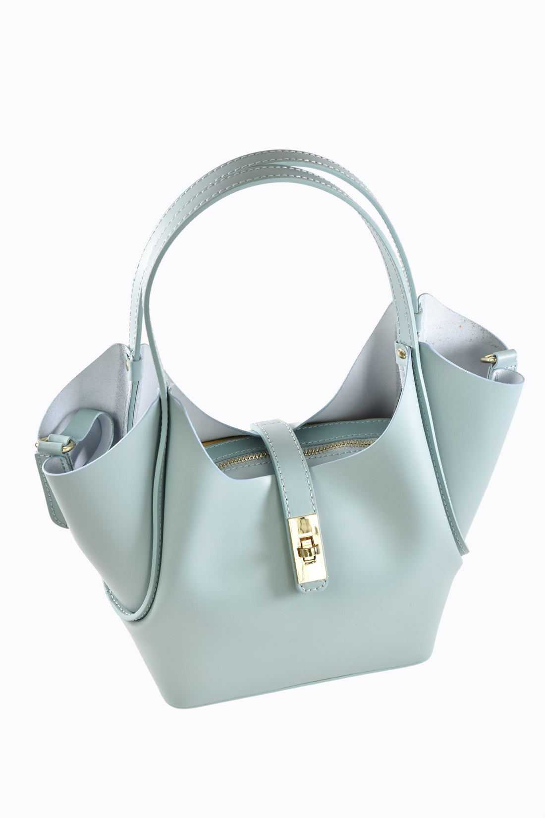 Borsa Amelie in pelle Spazzolata Celeste