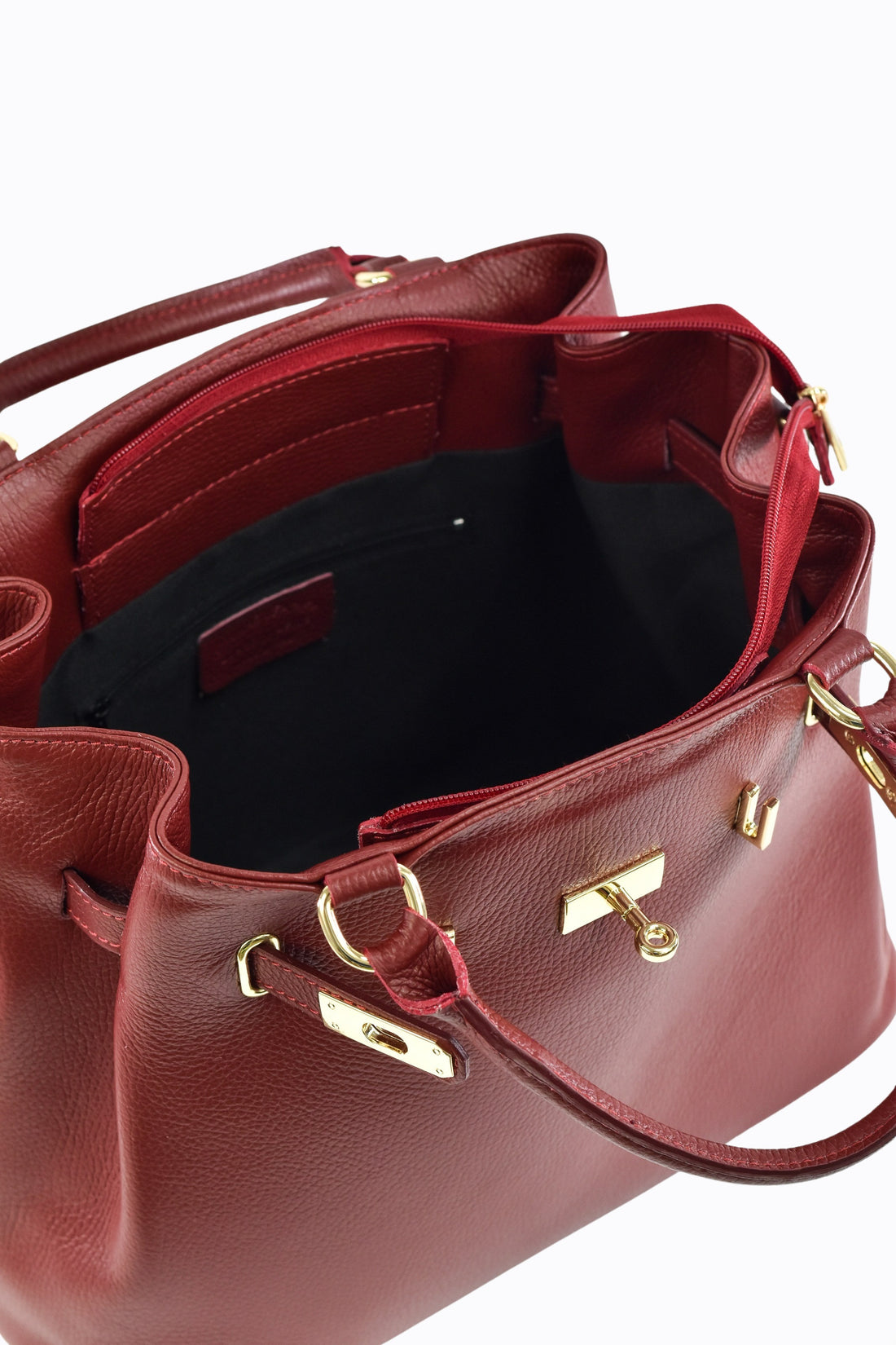 BORSA ALISON IN PELLE TOGO BORDEAUX