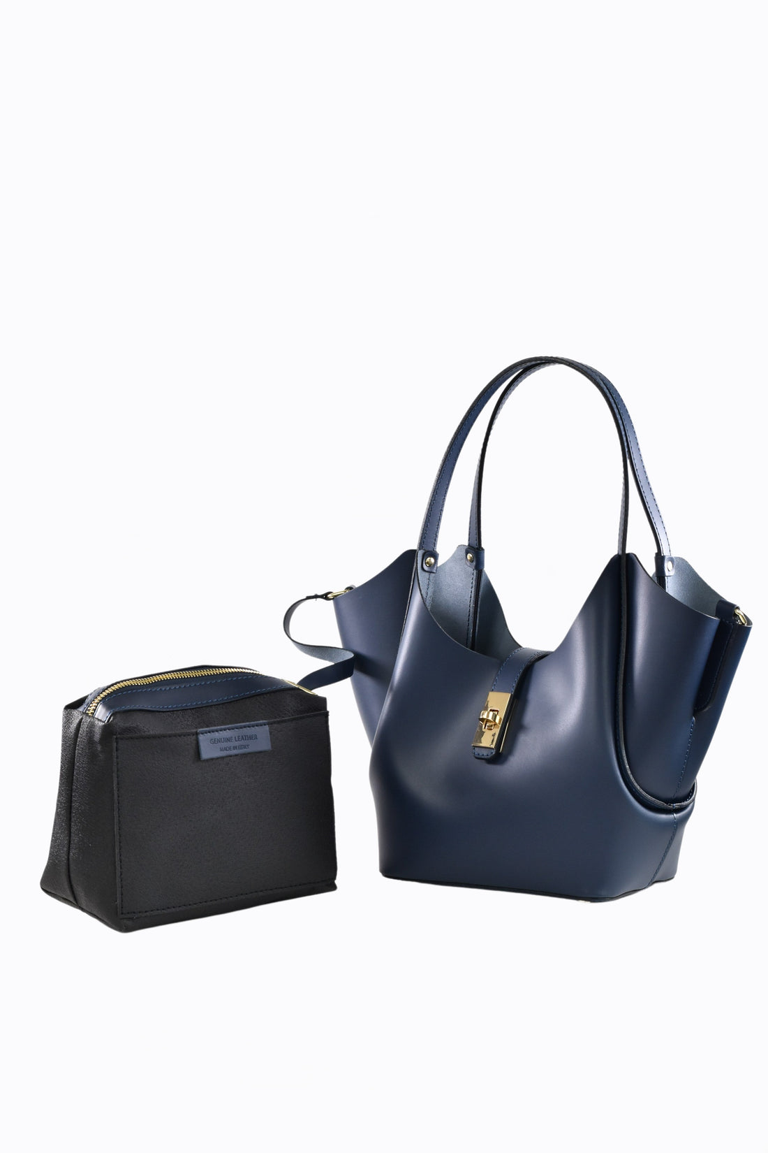 Borsa Amelie in pelle Spazzolata Blu Navy