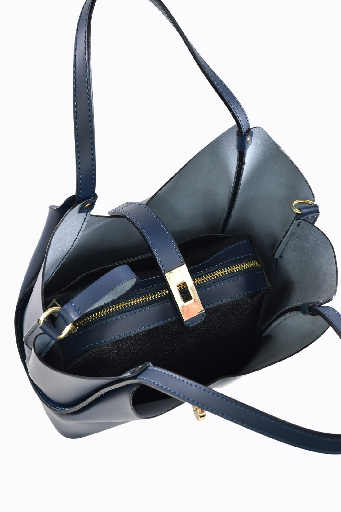 Borsa Amelie in pelle Spazzolata Blu Navy