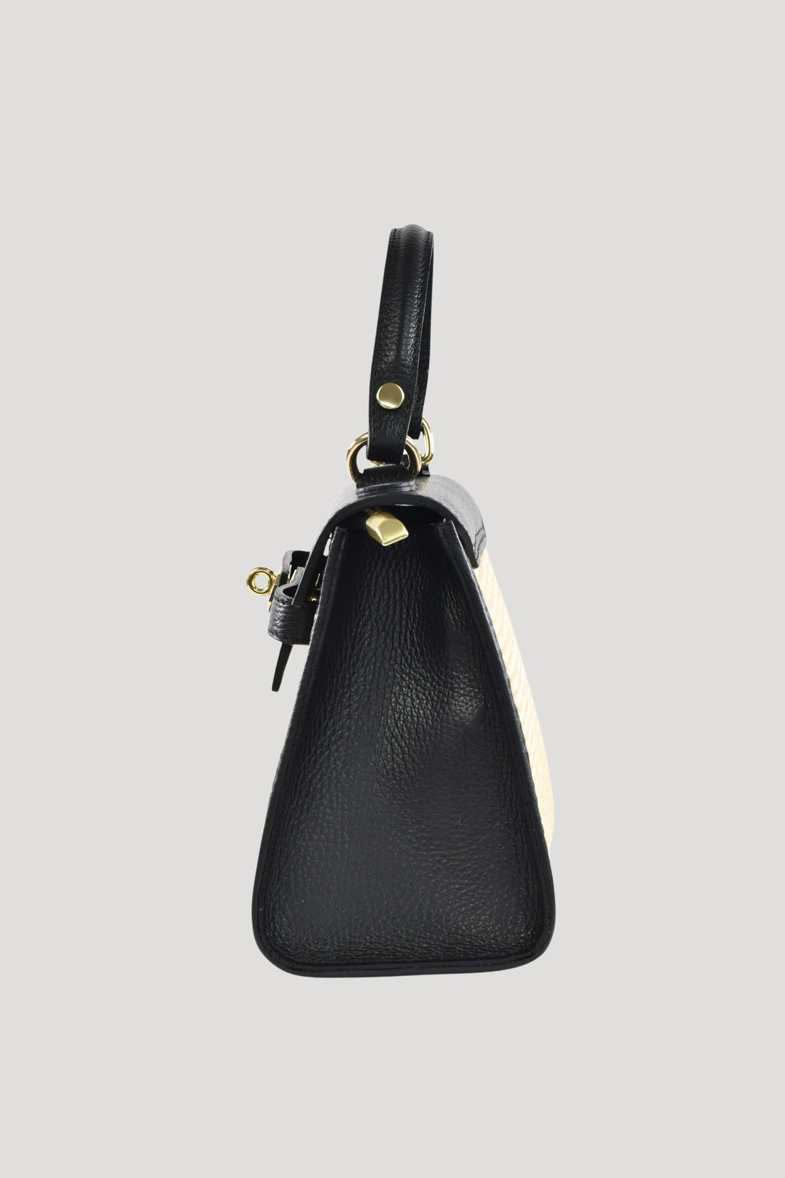 Borsa Freydis in pelle Dollaro e Rafia Nera