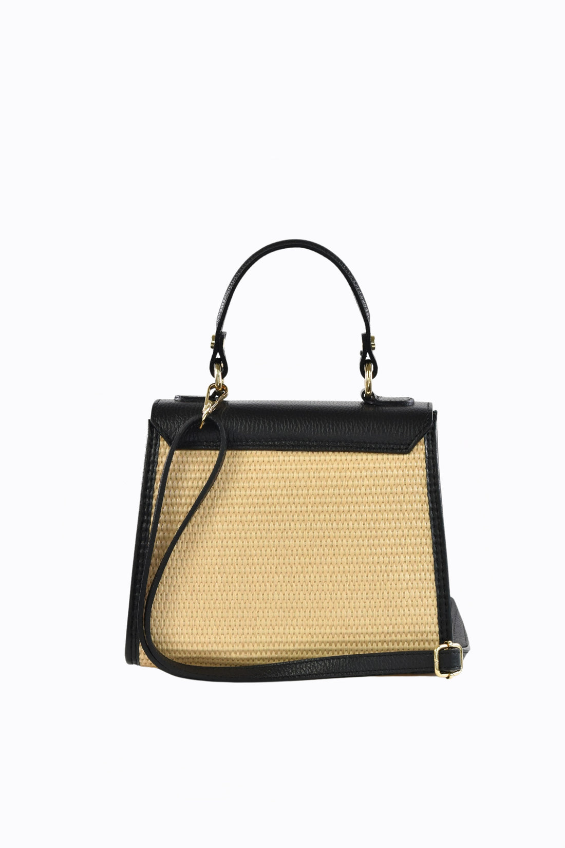 Borsa Freydis in pelle Dollaro e Rafia Nera