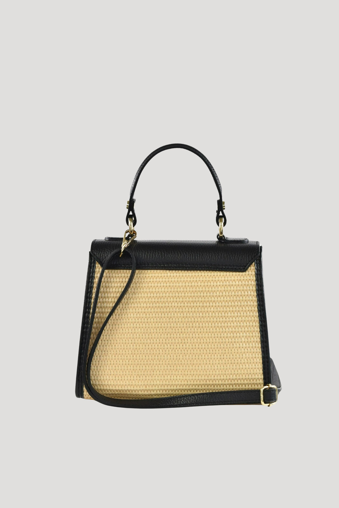 Borsa Freydis in pelle Dollaro e Rafia Nera