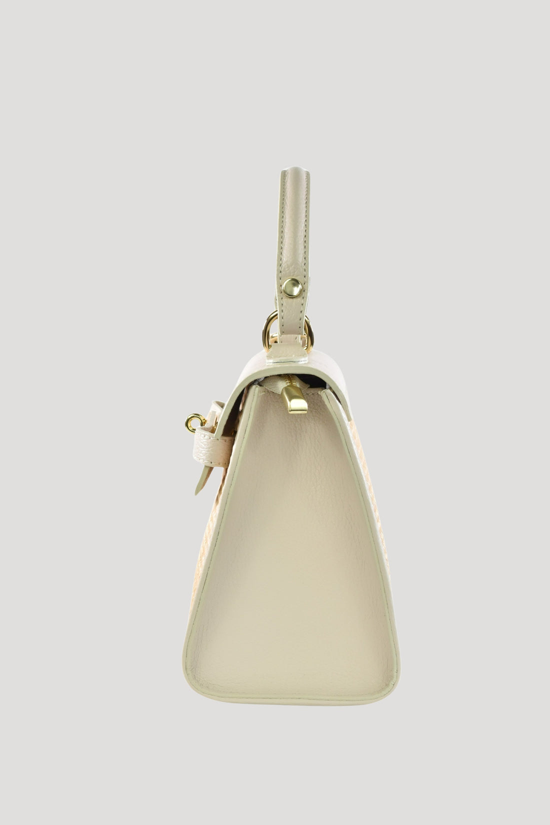Borsa Freydis in pelle Dollaro e Rafia Beige