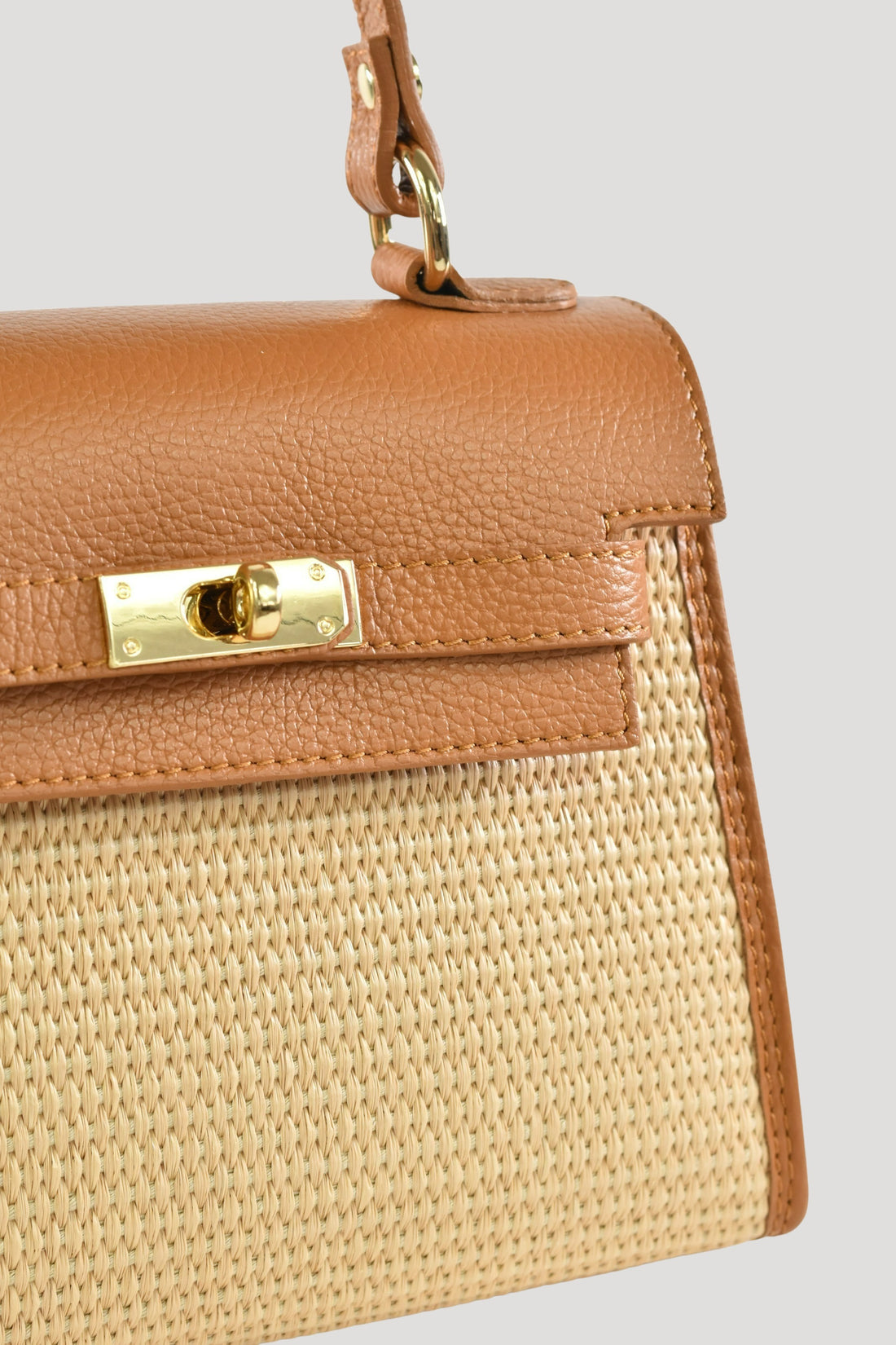 Borsa Freydis in pelle Dollaro e Rafia Cuoio