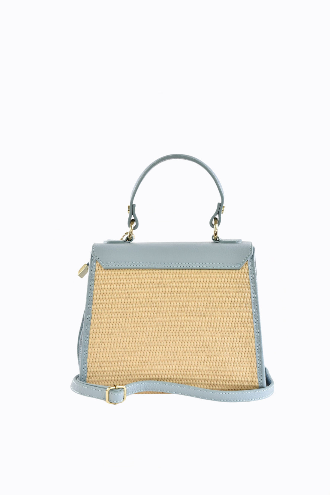 Borsa Freydis in pelle Dollaro e Rafia di Vienna Celeste