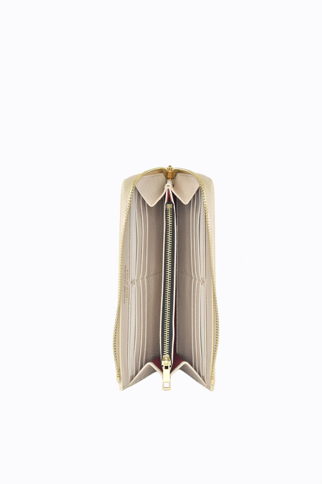 Portafoglio Clutch Valentine in pelle Togo Beige